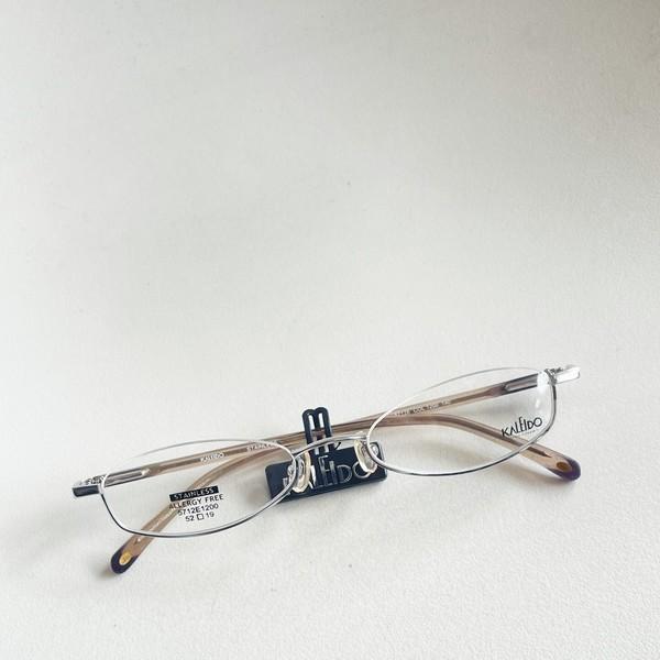 90s Kaleido Silver Square Under-Rimmed Glasses