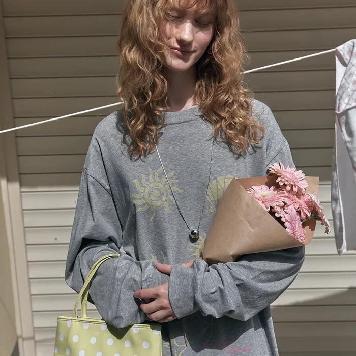 [5th_08/11 예약배송] Summer vacation long sleeve tee_melange gray