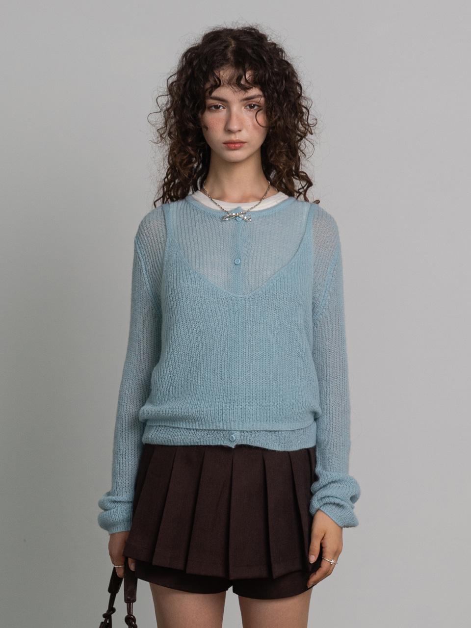 Twin Layer Knit Cardigan Set