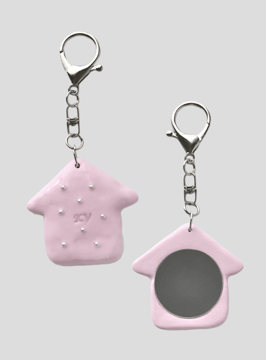 Mirror keychain - HOUSE (pink)