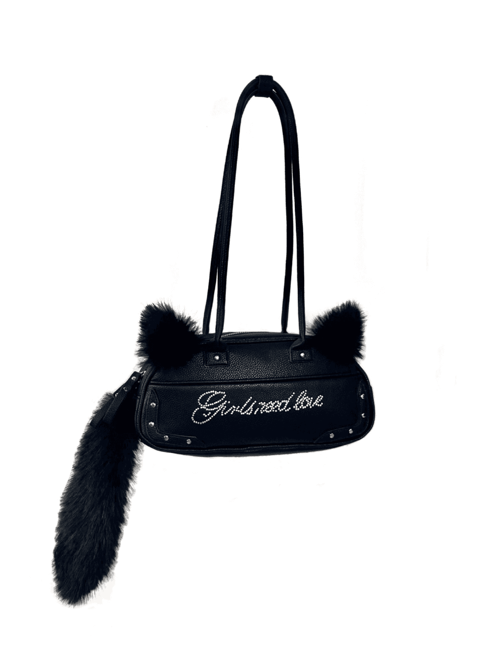 Furry Cute Edge Cat Tail Shell Bag
