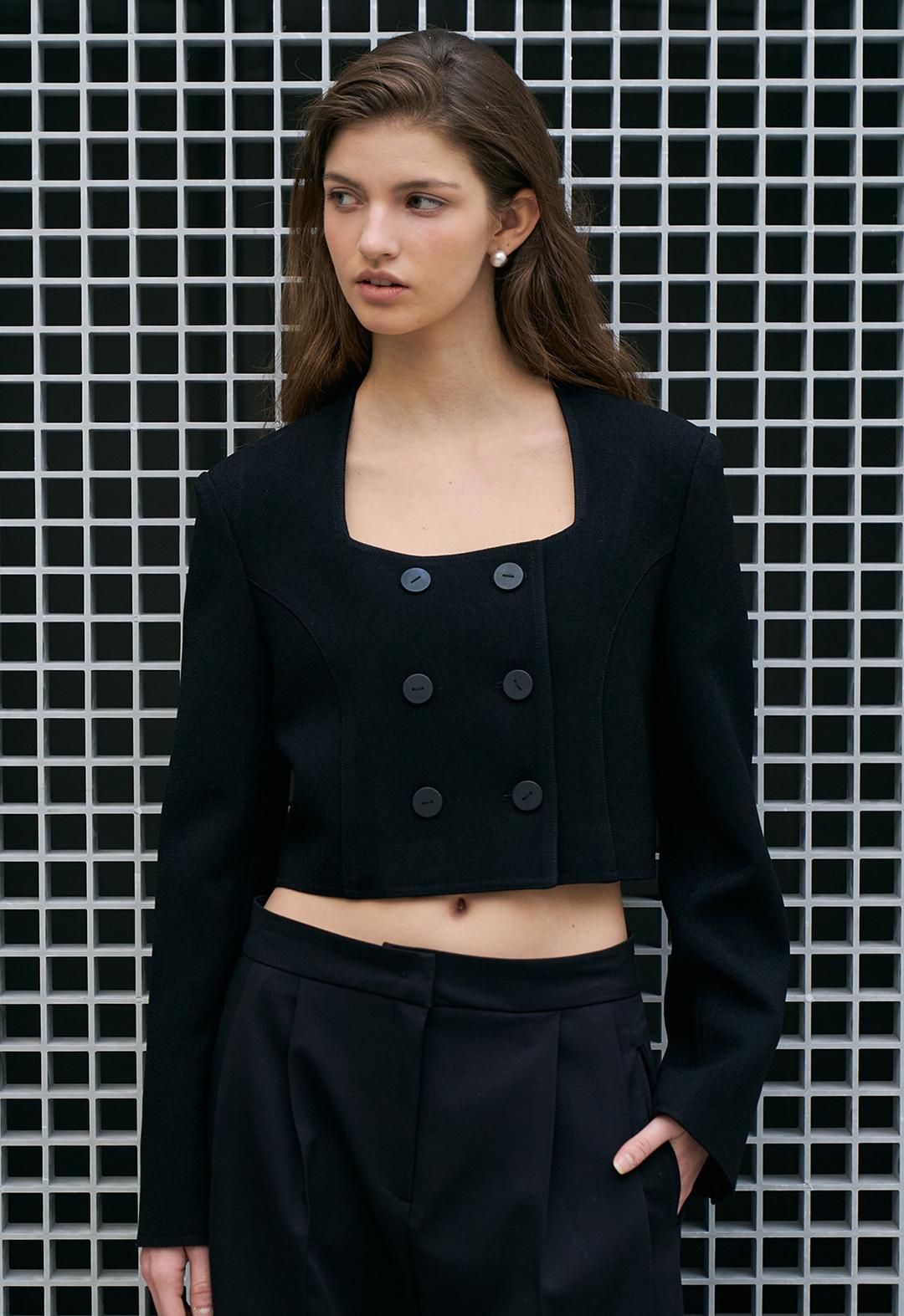 Double Button Crop jacket