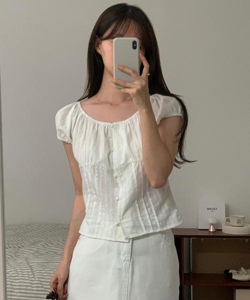 리틀 플라워 셔링 블라우스_3colors