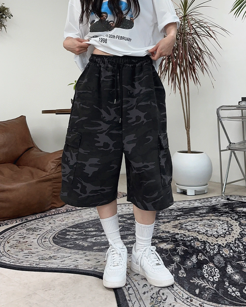 헬리드 카모 버뮤다 팬츠