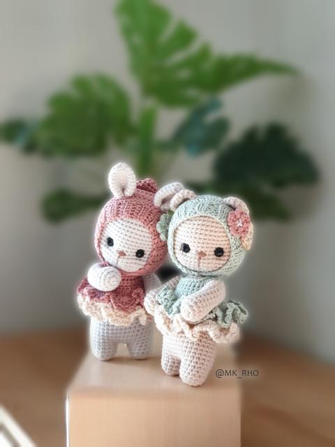 [엠케이로]코바늘인형 아기 곰이랑토끼(한글설명도안)