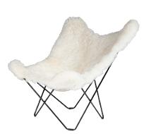 마리포사 버터플라이 램브스킨 체어 숀화이트 서재용 거실용 인테리어의자