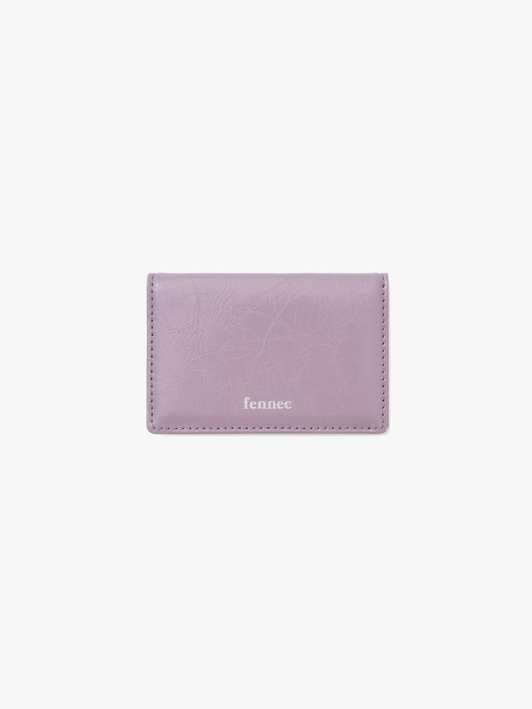 CRINKLE SOFT CARD CASE - MAUVE