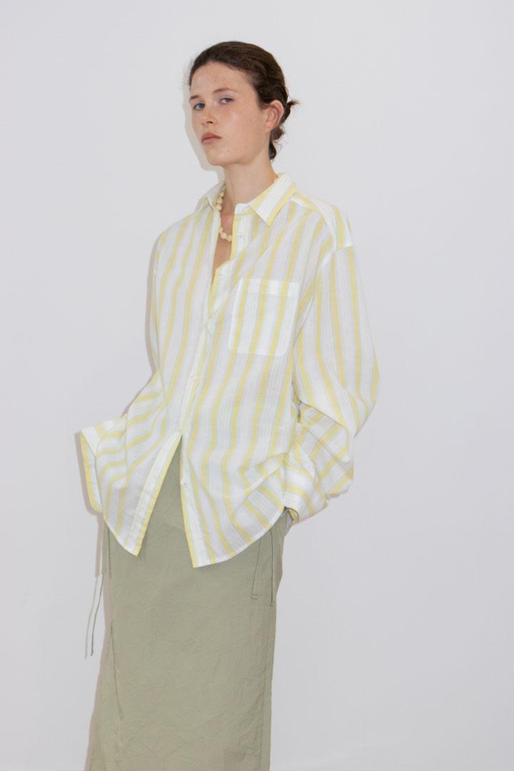 (SUSUMU) BF SHIRT | yellow stripe