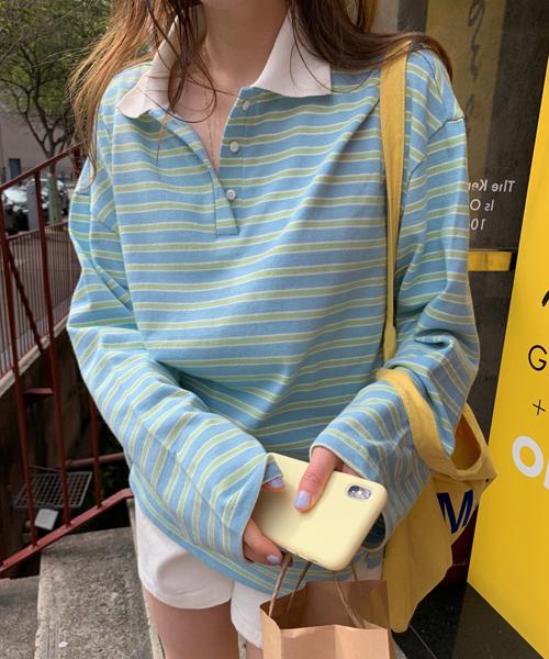 미뉴에트 Deson collar tee (소라) ★4/25 금요일 오후 6시까지 10% 할인적용:)