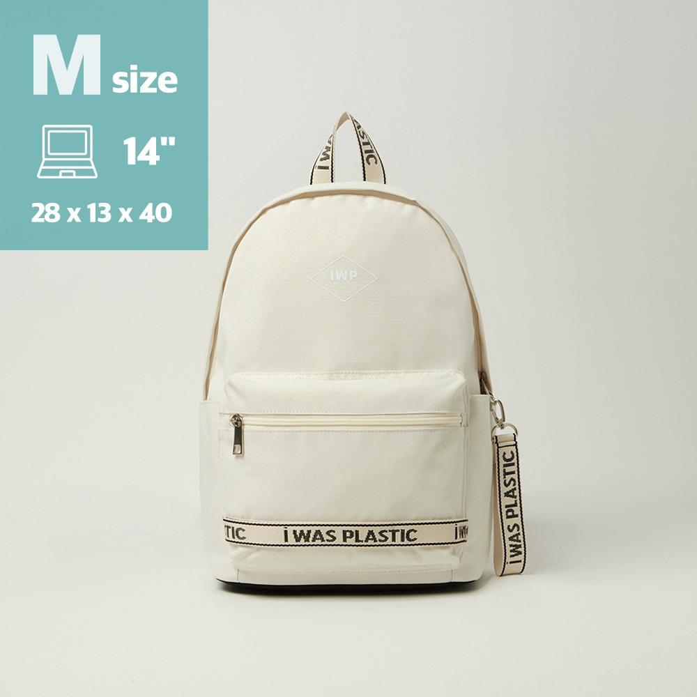 에코 미디엄 백팩 리사이클 노트북 가방 IVORY