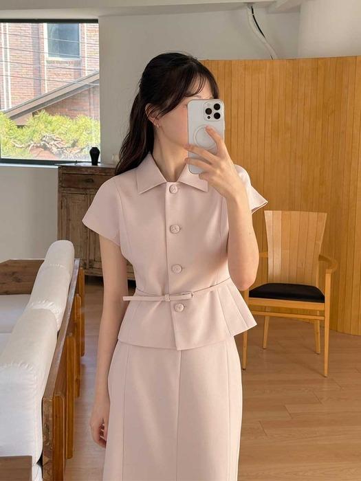 [단독] 잇미샤 스탠카라 벨티드 페플럼 자켓 ITQ4ZJK630 (2COLOR)