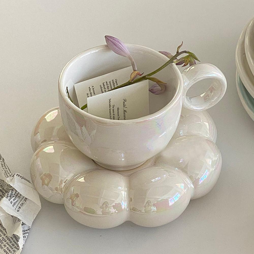 [모모피너츠] 썬플라워 머그컵세트 뭉툭 귀여운 머그 소서세트 홈카페