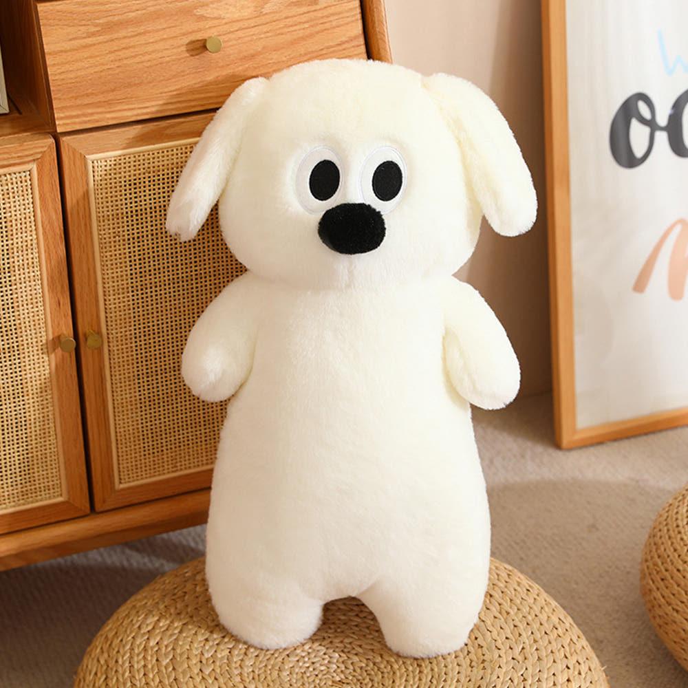 힐끔 왕코 강아지 쿠션 인형 모찌 안고자는 롱쿠션 애착인형 바디필로우 화이트