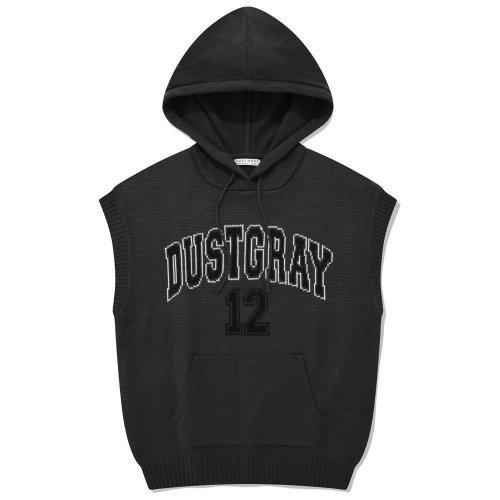 아치 로고 후디 니트 베스트 [차콜그레이]