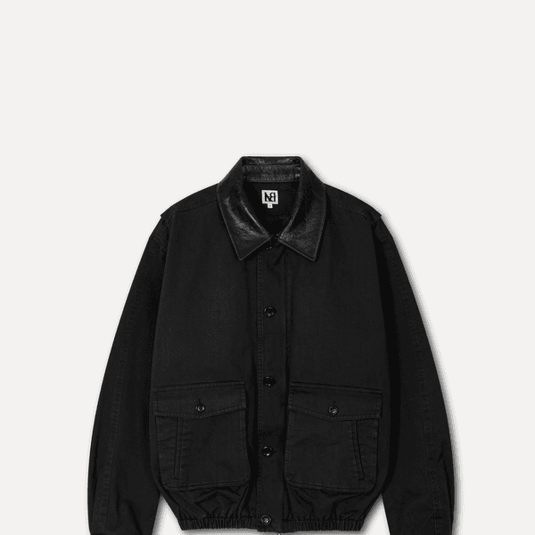 Carter cow leather collar jacket black