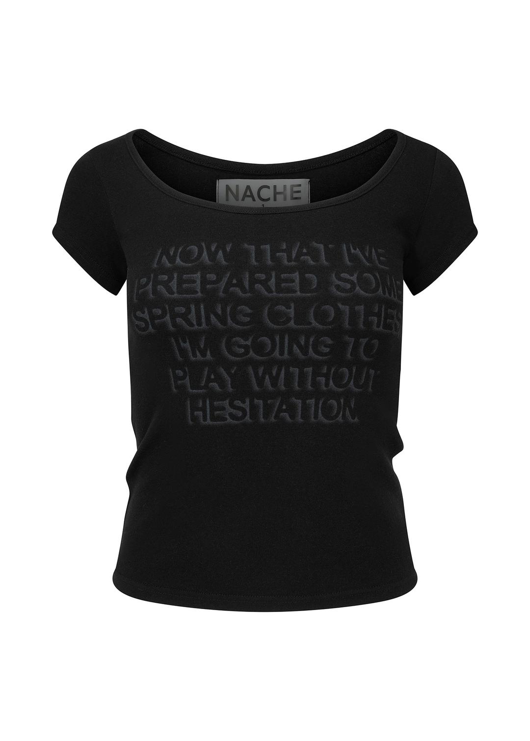 나체 CONVEX PRINTED T-SHIRT (BLACK)