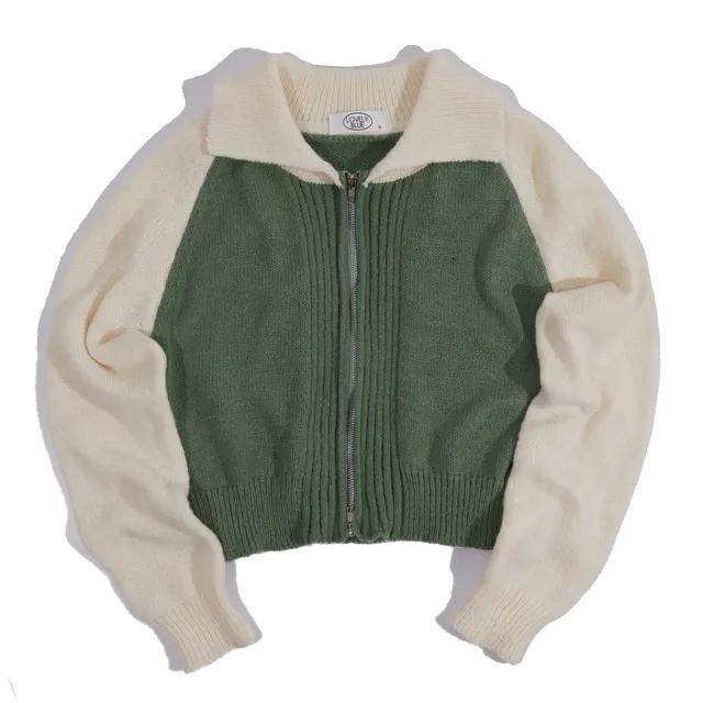 Combi knit in green
