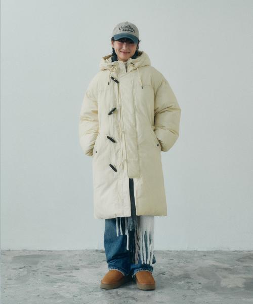 롱 더플 패딩_베이지