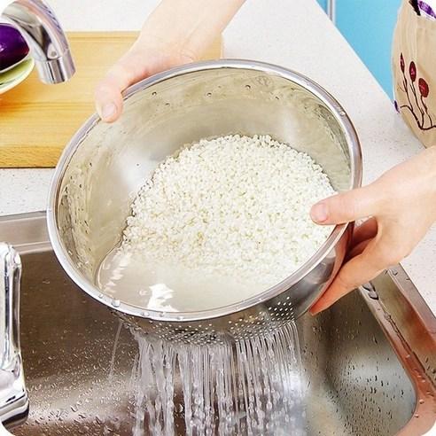 쥬띠크 라이스 워시 스텐304 큰사이즈 26cm 쌀씻는볼, 스텐, 1개