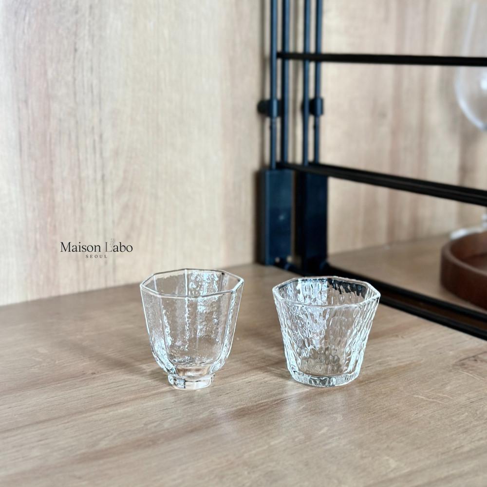 엠보 & 플레인 팔각 미니 글라스 소주 사케잔 ( 2 TYPE ) / 미니유리잔 소주잔 소스볼