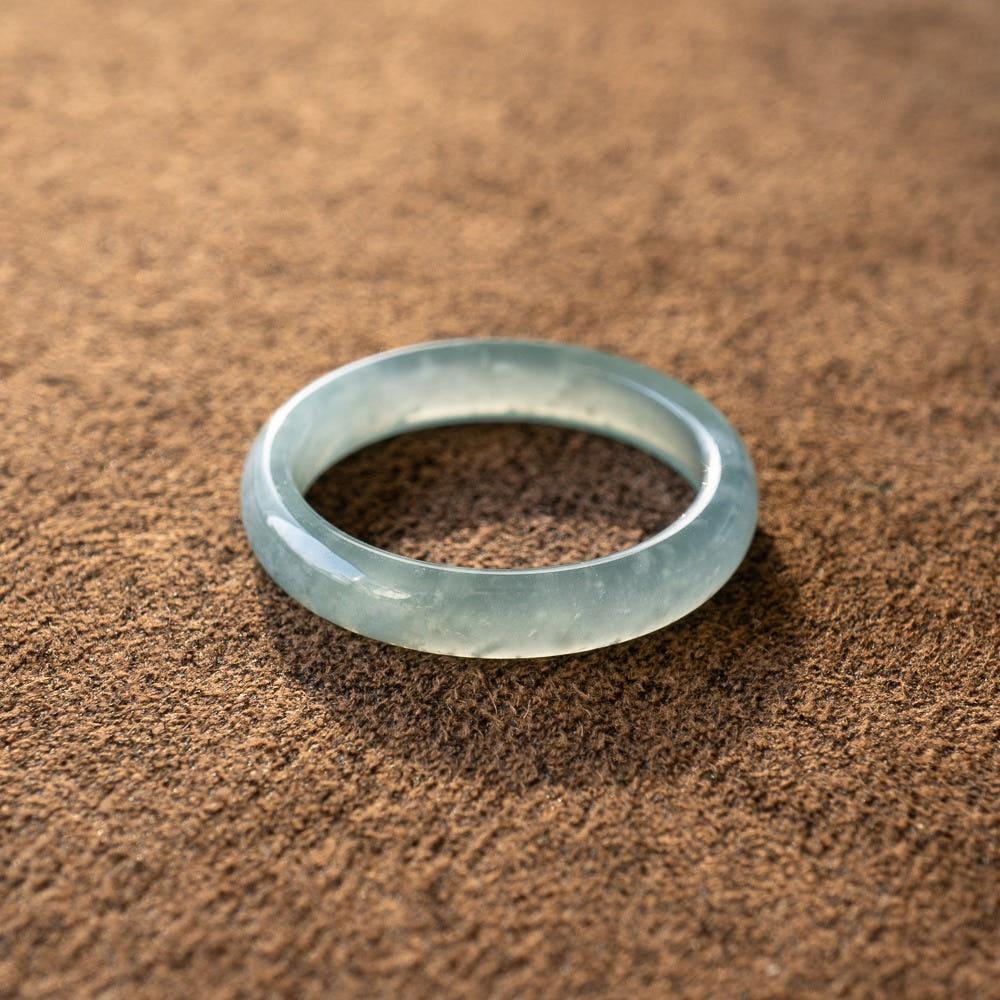 A 제이드 푸른빙종 비취 옥반지 경옥 Blue Jade no.7