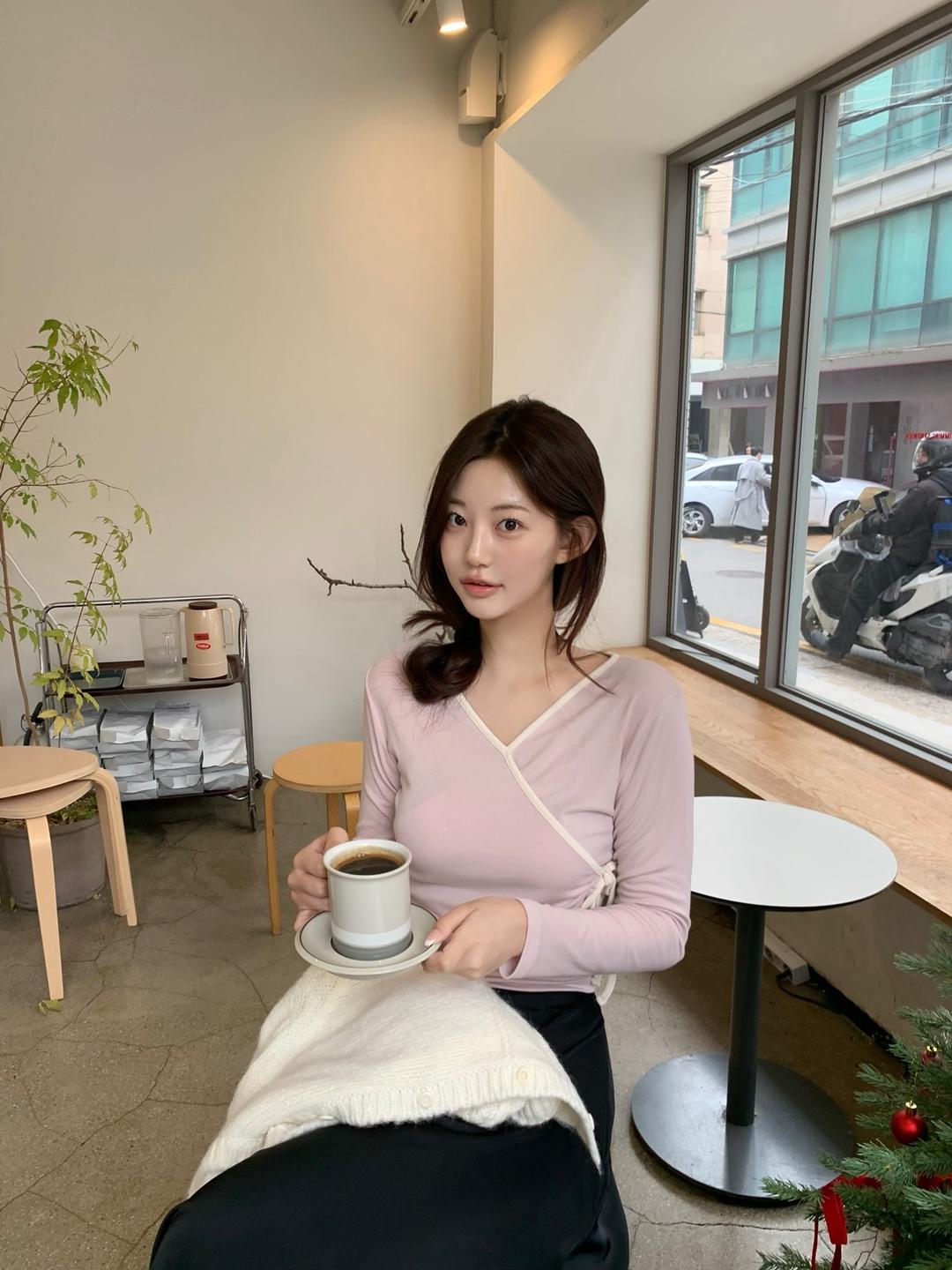 (pre-order) easy ribbon wrap tee_pink