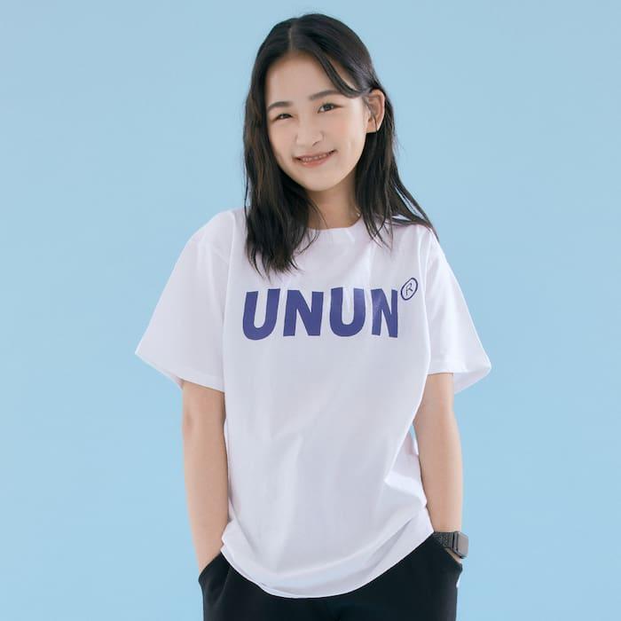 유니 네이비로고 반팔티 화이트 (T-061)