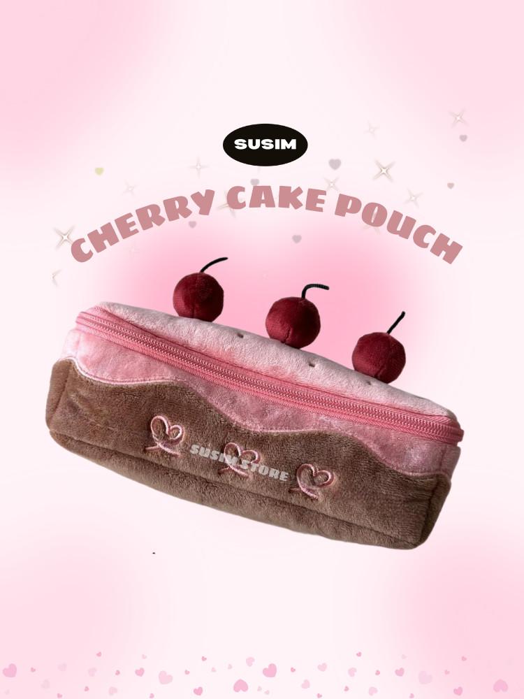 수심 Cherry Cake Pouch 체리 케이크 파우치 필통 키치 유니크 펜케이스