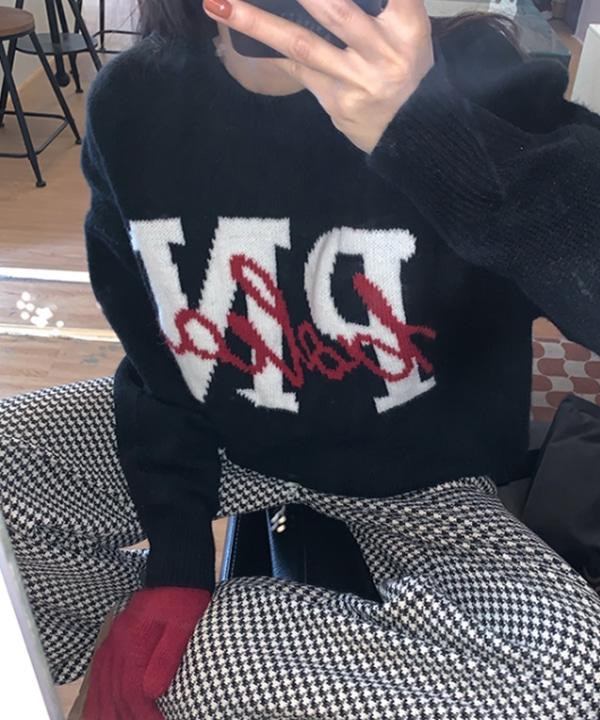 라프스 레터링 니트