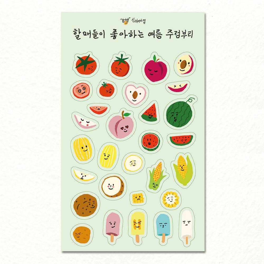 할매들이 좋아하는 여름 주전부리 다꾸 스티커