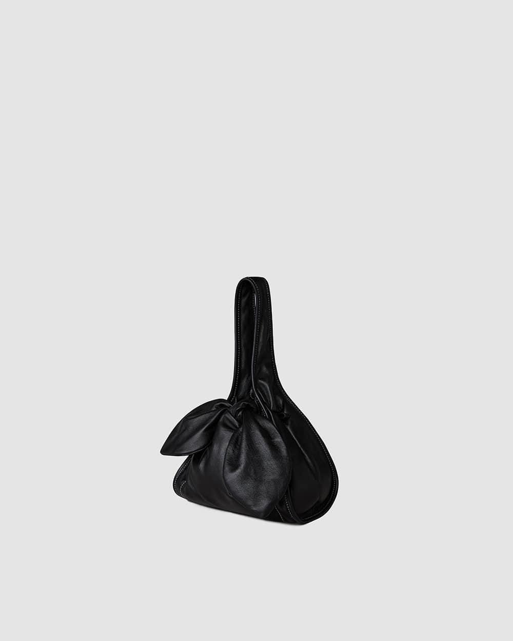 Lamb Skin Ribbon Hobo / BLACK램스킨 리본 호보 / 블랙