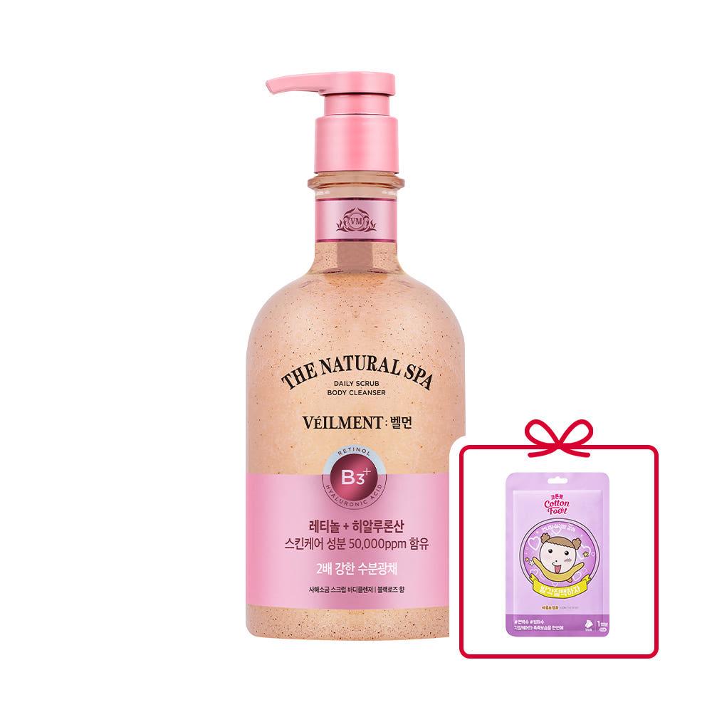 벨먼 스파 수분광채 바디워시 블랙로즈 600g+특별증정(온더바디 코튼풋 마루는강쥐 발각질팩 1개)