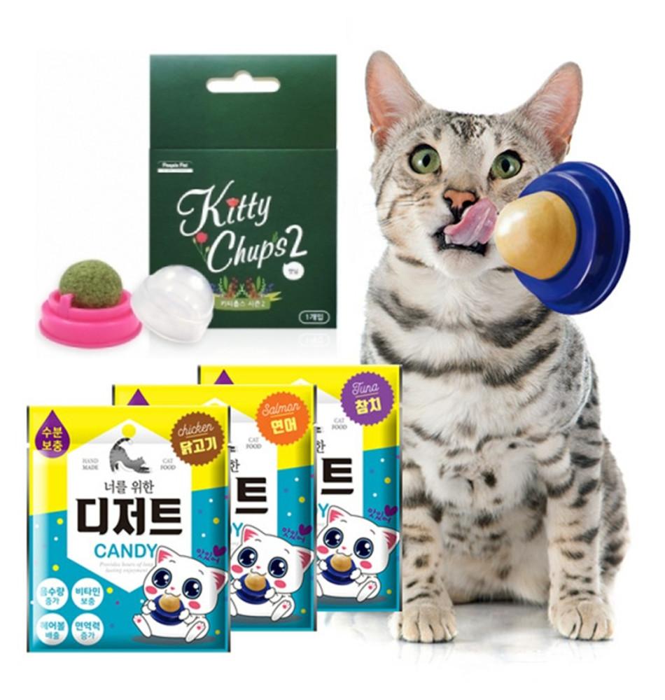 너를위한디저트 키티춥스 고양이 캔디 사탕 연어 참치 치킨 캣닢 마약캔디 음수량 헤어볼
