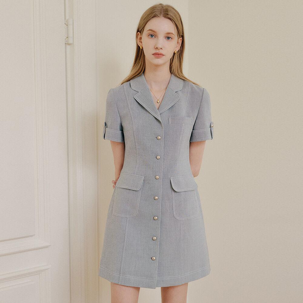 DELLA STITCH LINEN DRESS_3colors