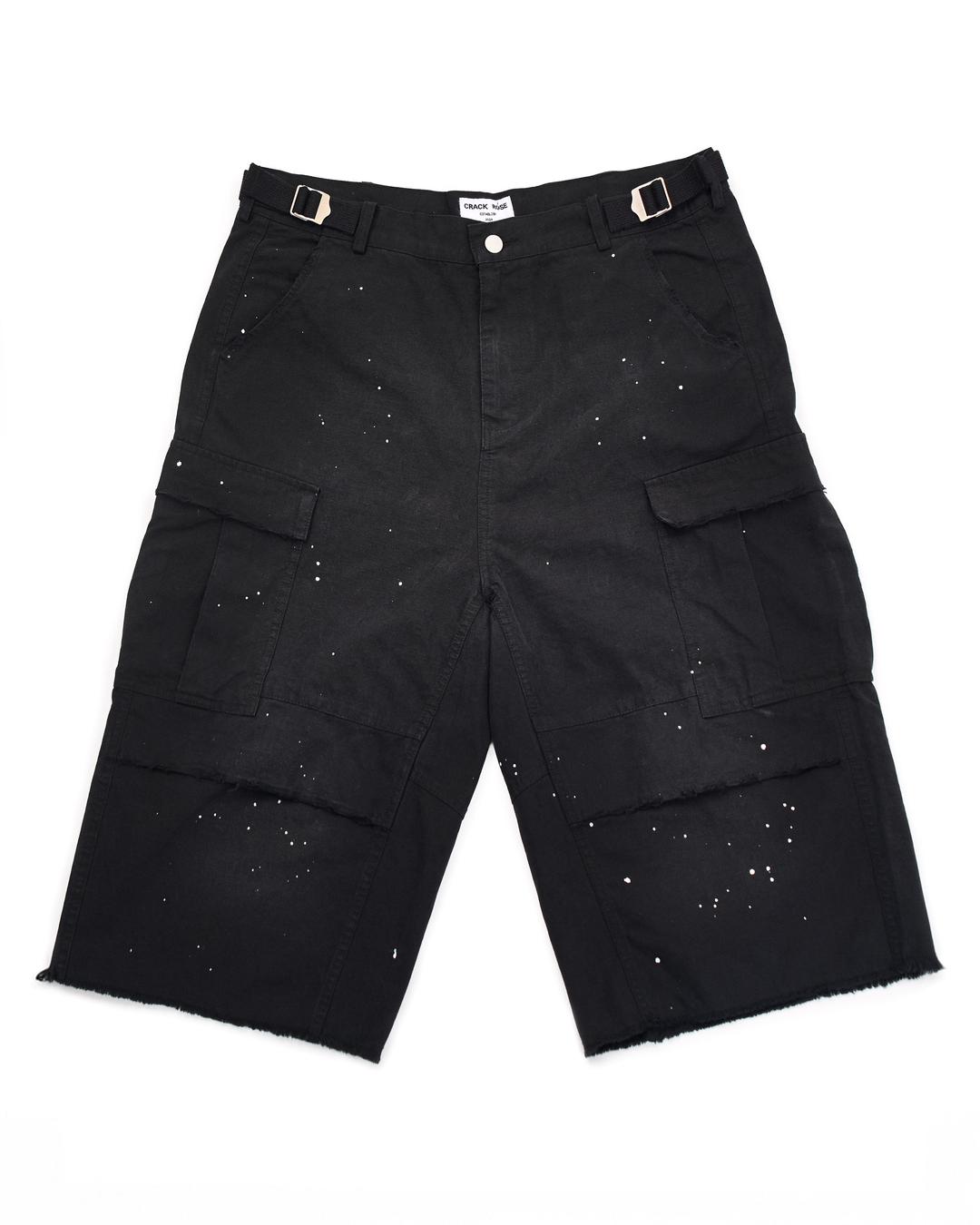 crackrose shorts paint pants_black