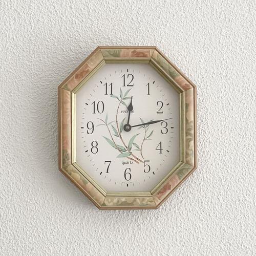Vintage Vedette octagonal pink floral wall clock ②