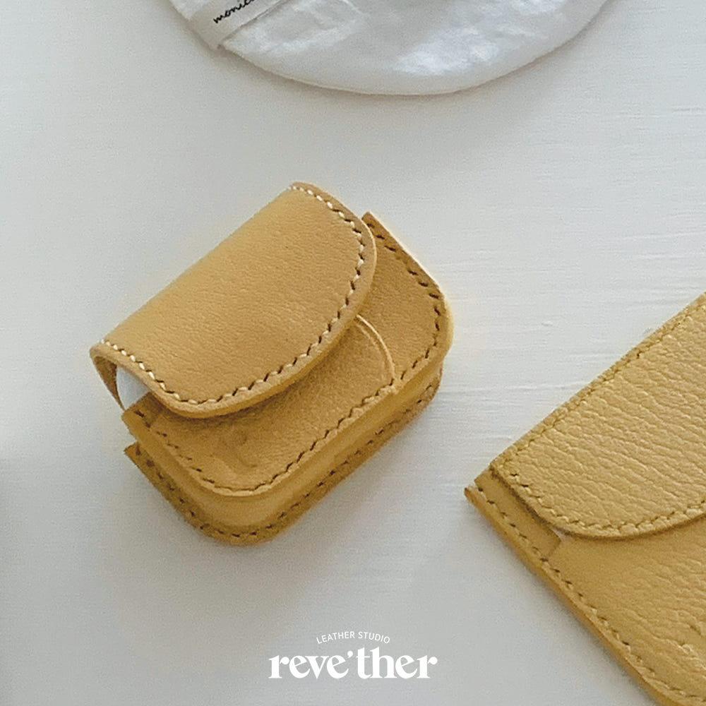 페블 에어팟 케이스 4세대 프로2세대 가죽 베지터블 소가죽 공방 배색 수제 선물 파우치