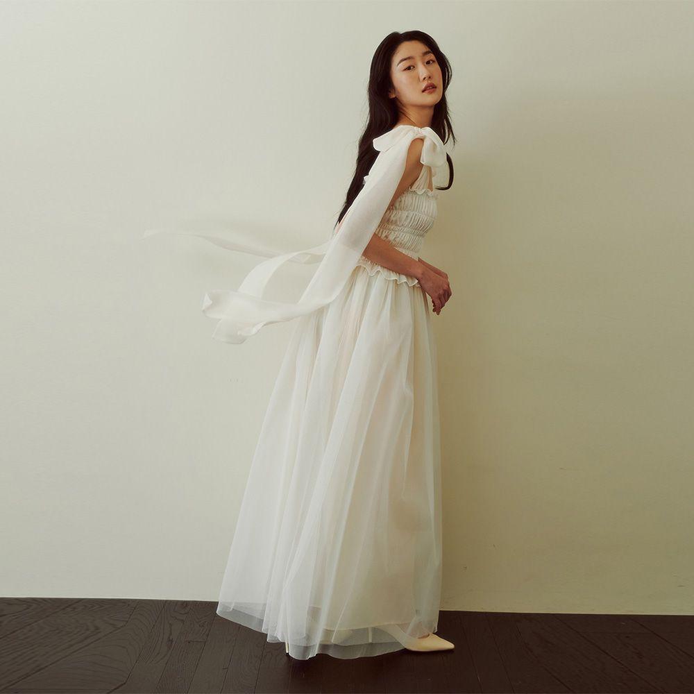 Bridal Moon Smocking Dress_pale yellow