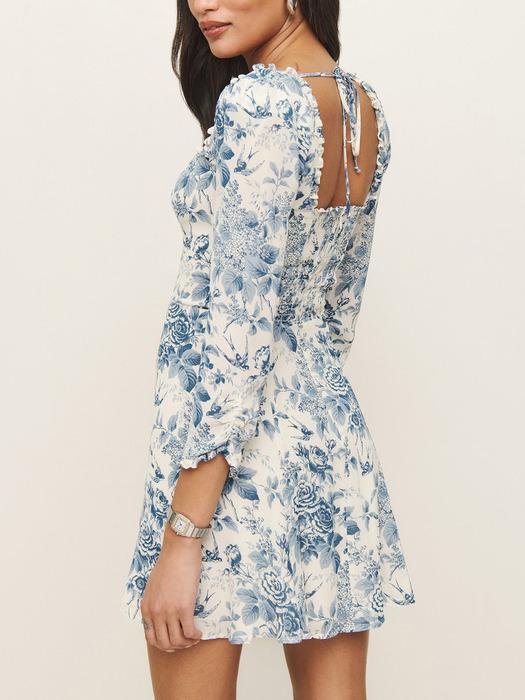 플라워 레이온 드레스 (Remi Dress) _블루 RF15107029