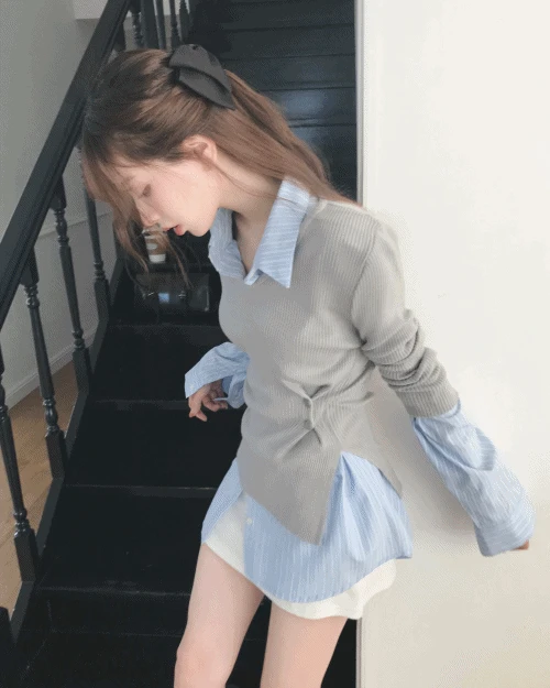 [ 허리잘록 ] 클림 핏 버튼 슬림 NT