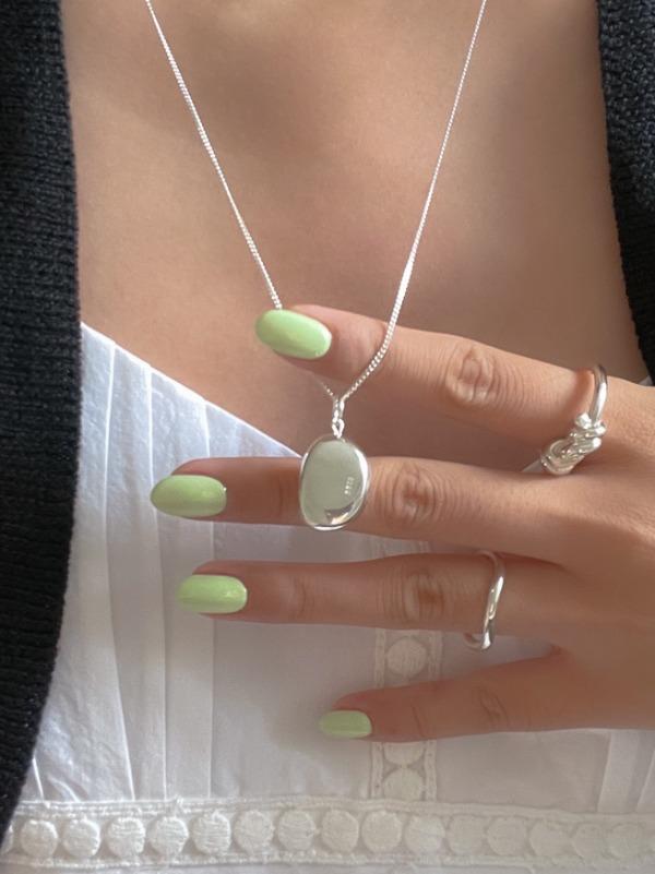 (92.5 silver) stone necklace