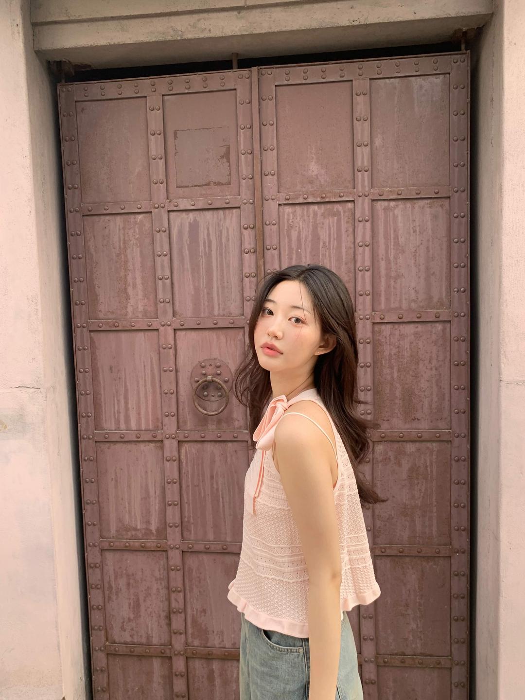 Lovely but elegance ribbon halter neck - pink (품절시 최대 2주 소요)