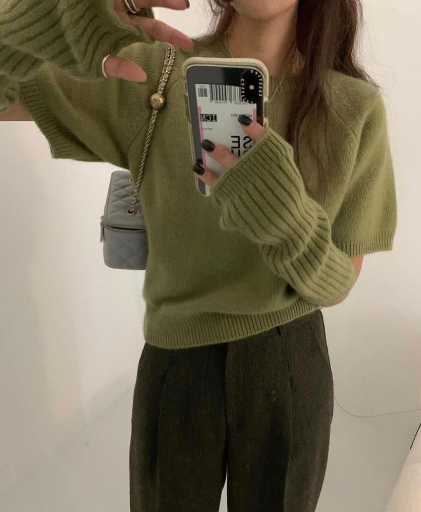 (마지막장 sale 올리브, 핑크 당일 ) 포스터 라쿤 워머 니트 세트 / 라쿤 반팔 니트