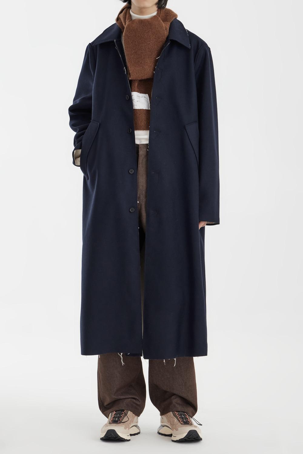 Long Gap Coat - Black Navy