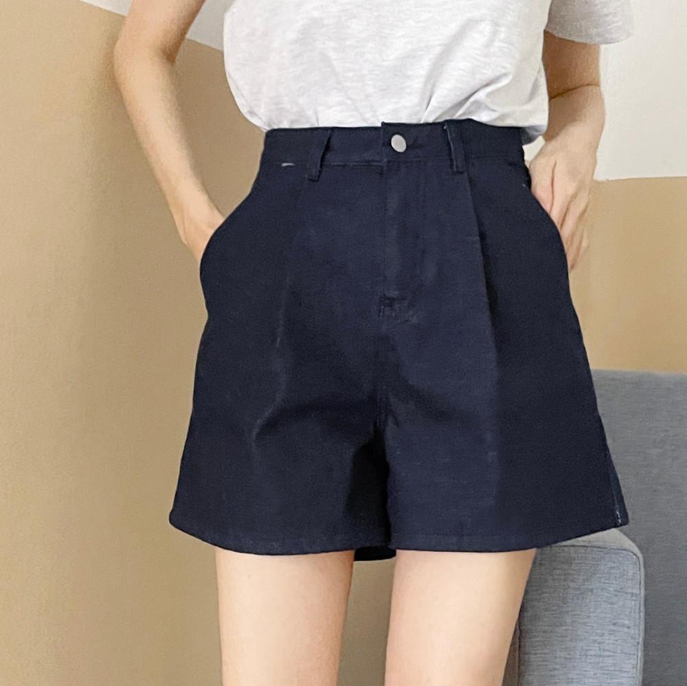 (이염없는) 생지 핀턱 데님 반바지