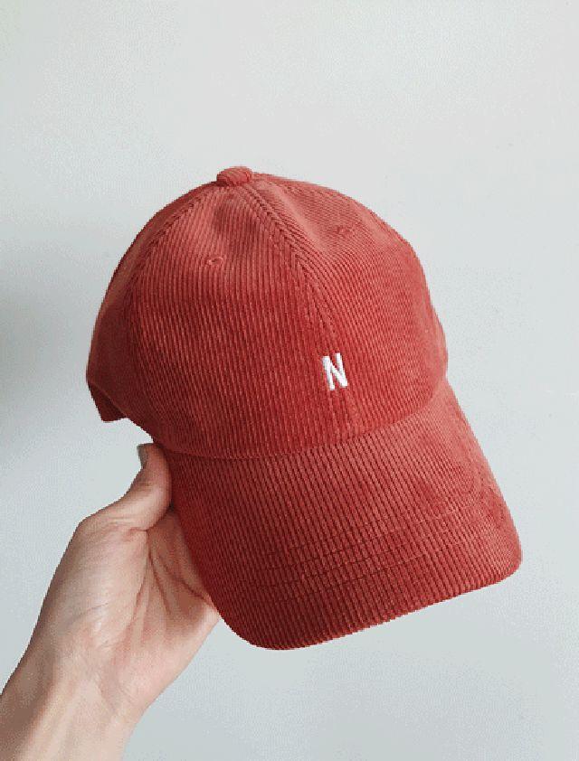 알파벳 레터링 골덴 야구 볼캡 모자