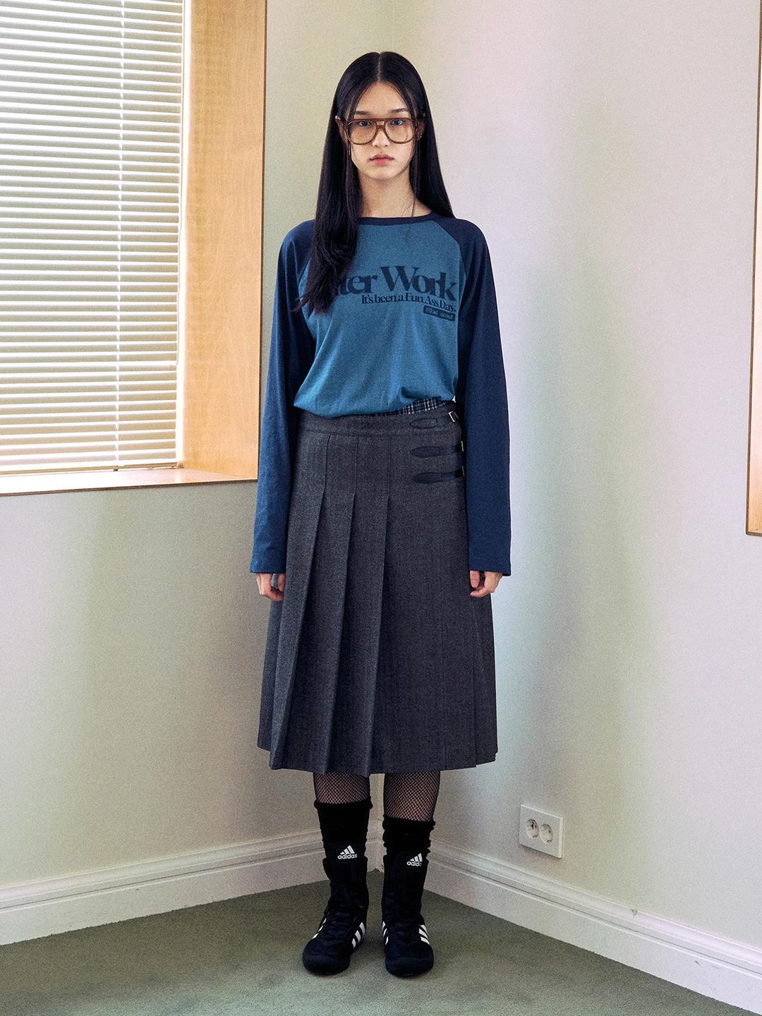 [FAD] PLEATED SKIRTS (CHARCOAL)