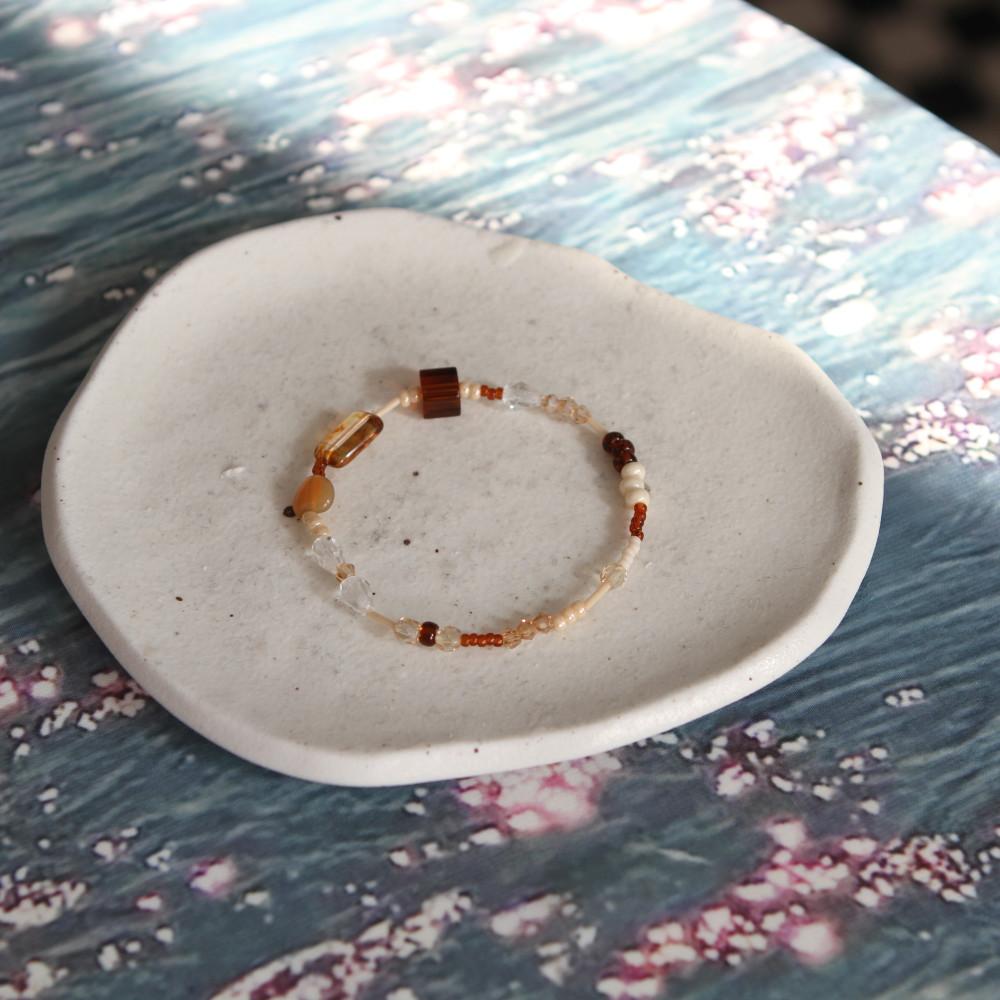 [휘요] 헤이즐넛무드 비즈 팔찌