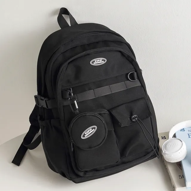 [특가/당일발송] 2color 코인파우치 멀티포켓 노트북 백팩 EBA848