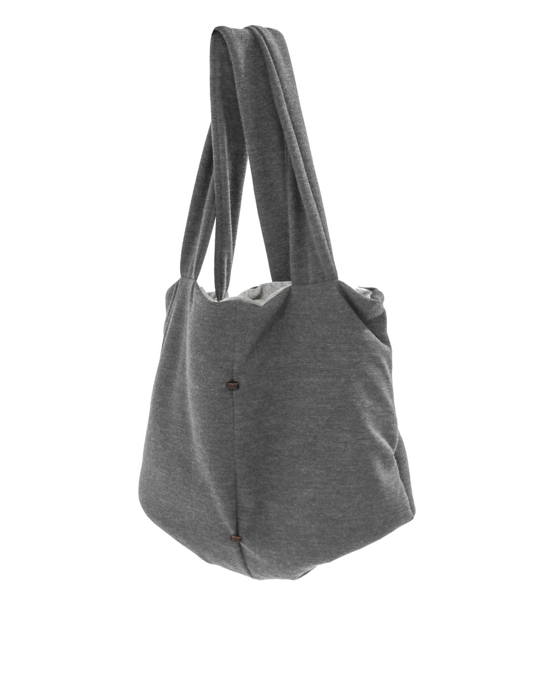 Wood stitch knit bag_gray